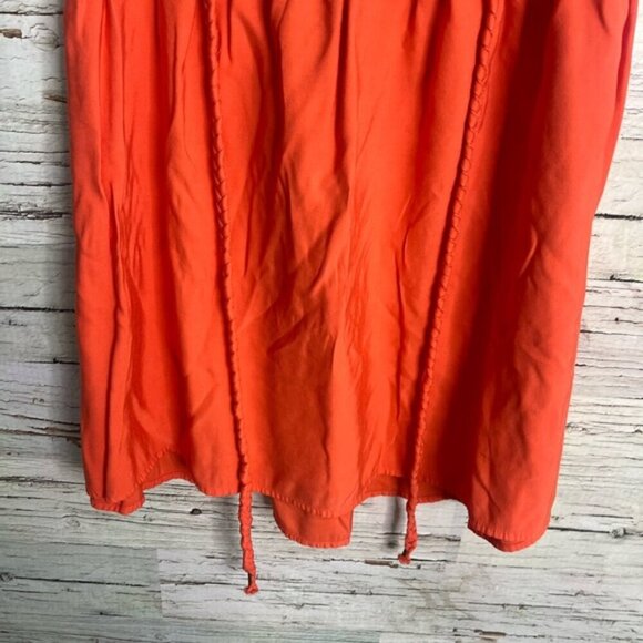 Tommy Hilfiger Orange Bubble Mini Skirt with Ruched Tie Front size medium - Picture 2 of 6